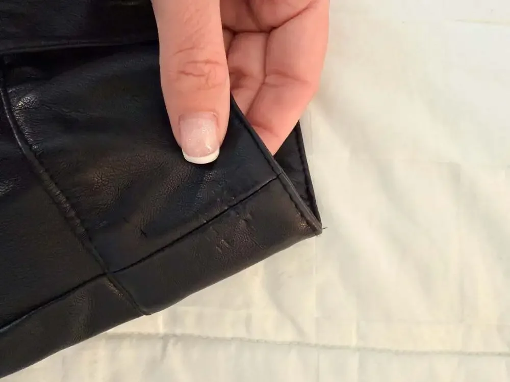 Garage Black Faux Leather High Rise Flare Pants | Size XS